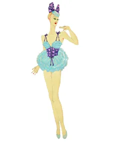 Girl W Green Hat - Murrays Cabaret Club costume design Girl W Green Hat - Murrays Cabaret Club costume design