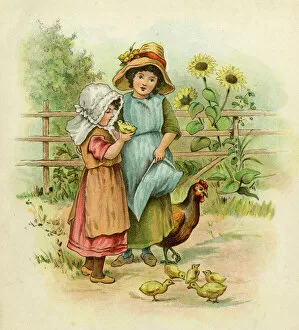 Pla Nts Gallery: Two girls with their chickens