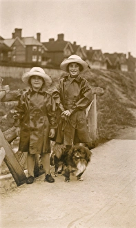 Two girls and a dog, Westgate on Sea, Kent Two girls and a dog, Westgate on Sea, Kent