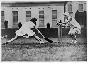 Girls Playing Cricket