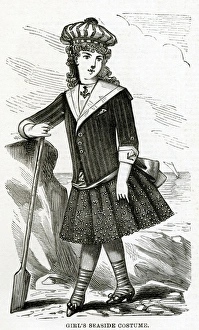 Girls seaside costume 1886 Girls seaside costume 1886