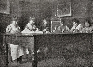 Girls Sewing at St Cuthberts Home, Darlington Girls Sewing at St Cuthberts Home, Darlington
