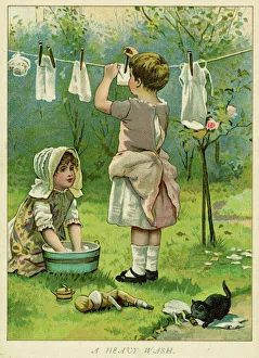 Laundry Gallery: Girls Wash Dolls Clothes