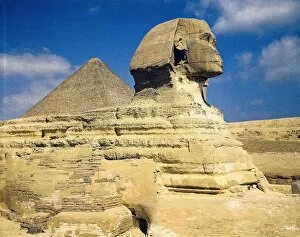 Cairo Gallery: Giza. Great Sphinx and. Great Pyramid of Giza
