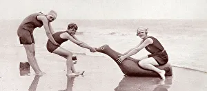 Inflatable Gallery: Gladys Cooper and children at Frinton on Sea