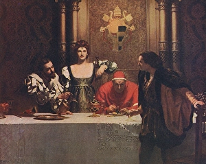 A Glass of Wine by Cesare Borgia by John Collier A Glass of Wine by Cesare Borgia by John Collier