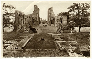 Glastonbury, Somerset - Abbey Ruins from the East Glastonbury, Somerset - Abbey Ruins from the East