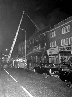 GLC-LFB Shop roof fire, Dagenham, Essex GLC-LFB Shop roof fire, Dagenham, Essex