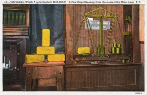 Gold bricks on display, Lead, South Dakota, USA Gold bricks on display, Lead, South Dakota, USA