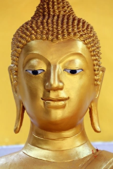 Gold Buddha statue head Wat Panping Temple, Chiang Mai Gold Buddha statue head Wat Panping Temple, Chiang Mai