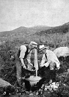 Gold Panning at St. Davids Mine, Wales, 1911 Gold Panning at St. Davids Mine, Wales, 1911