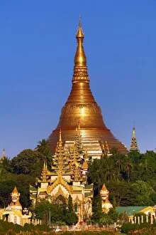 Pagodas Collection: Gold stupa of the Shwedagon Pagoda, Yangon, Myanmar