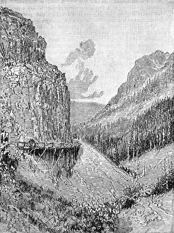 Images Dated 8th November 2004: Golden Gate Road and Imperial Rock, Yellowstone Park, 1888
