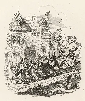 <b class=qtipBold><figcaption>The Golden Goose</figcaption></b><br>The golden goose leads the procession through the village which all join whether they like it or not...<br><em>© Mary Evans Picture Library</em> The Golden Goose
