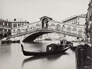 Rialto Bridge, Venice Gallery: Gondola, Rialto Bridge, Venice, Italy, Carlo Naya studio