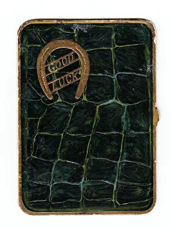 Good Luck card in the shape of a cigarette and cigar box Good Luck card in the shape of a cigarette and cigar box