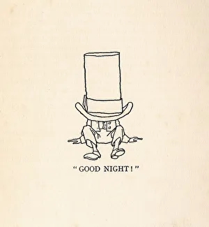 <b class=qtipBold><figcaption>Good Night</figcaption></b><br>A man takes a nap under his oversized top hat. Illustration by William Heath Robinson. Please note: Credit must appear as (c) Courtesy of the estate of Mrs J.C.Robinson/Pollinger Ltd/Mary Evans Picture Library.<br><em>© Mary Evans Picture Library 2015 - https://copyrighthub.org/s0/hub1/creation/maryevans/MaryEvansPictureID/10406586</em> Good Night