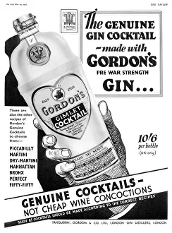 Gordons Gimlet Cocktail advertisement Gordons Gimlet Cocktail advertisement