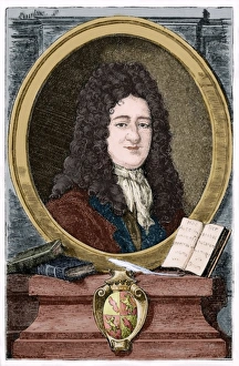 Gottfried Wilhelm Leibniz (1646-1716). Colored engraving Gottfried Wilhelm Leibniz (1646-1716). Colored engraving