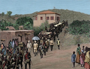 Governor Maxwell returns to Cape Coast Castle, from Cumasia Governor Maxwell returns to Cape Coast Castle, from Cumasia