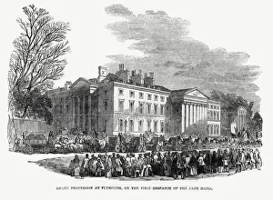 Grand procession at Plymouth on first dispatch of Cape mails Grand procession at Plymouth on first dispatch of Cape mails