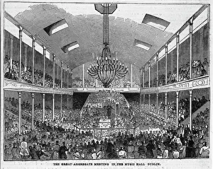 <b class=qtipBold><figcaption>Great Aggregate Meeting</figcaption></b><br>The Great Aggregate Meeting in the Music Hall, Dublin, 1844 Date: 1844<br><em>© Mary Evans / National Archives</em> Great Aggregate Meeting