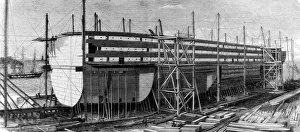 The Great Eastern steam ship under construction The Great Eastern steam ship under construction