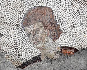Great Palace Mosaic Museum. Byzantine style. Womans head. I Great Palace Mosaic Museum. Byzantine style. Womans head. I