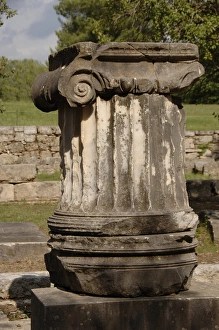 Greek Art. Ionic column. Volutes. Olympia. Greece Greek Art. Ionic column. Volutes. Olympia. Greece