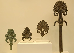 Greek Art. Palmette with floral decoration that adorned the Greek Art. Palmette with floral decoration that adorned the