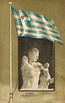 Greek Flag - Sculpture by Praxiteles Greek Flag - Sculpture by Praxiteles