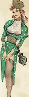 Green Spots Slinky Stockings - Murrays Cabaret Club Costu Green Spots Slinky Stockings - Murrays Cabaret Club Costu