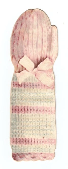 Greetings card in the shape of a babys knitted mitten Greetings card in the shape of a babys knitted mitten