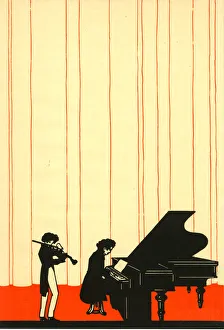 Greetings card - Violinist and Pianist performing Greetings card - Violinist and Pianist performing