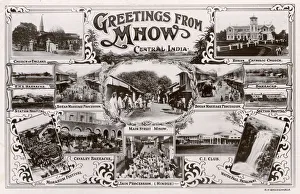 Madhya Gallery: Greetings postcard, Mhow, Madhya Pradesh, India