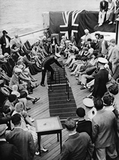 Greyhound racing on board the Berengaria Greyhound racing on board the Berengaria