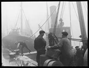 Grimsby Fishermen Early Morning Print