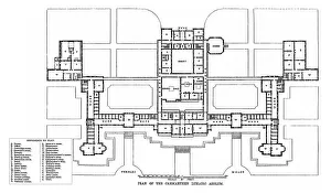 Cardiganshire Gallery: Ground plan, Carmarthen County Lunatic Asylum, Wales