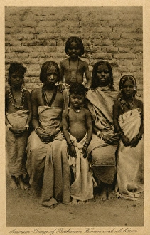 A Group of Bisharin Tribal Women and Children - Egypt A Group of Bisharin Tribal Women and Children - Egypt