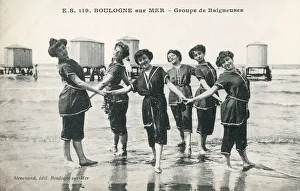 Group of Female Bathers at Boulogne-sur-Mer, France Group of Female Bathers at Boulogne-sur-Mer, France