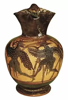 Hellenic Gallery: Group of men dresses up as birds. 500 AD. Ceramics