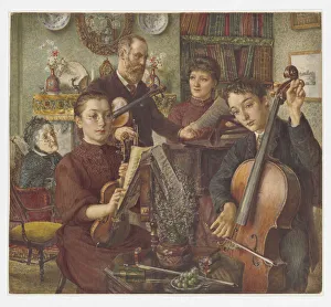 Group portrait of Alfred Rooke and his family in their home Group portrait of Alfred Rooke and his family in their home