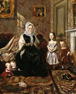 Group portrait of Henry Clarks mother-in-law, Mrs Davies, a Group portrait of Henry Clarks mother-in-law, Mrs Davies, a