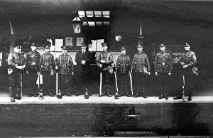 Group of soldiers with Station Master at Reading Station Group of soldiers with Station Master at Reading Station