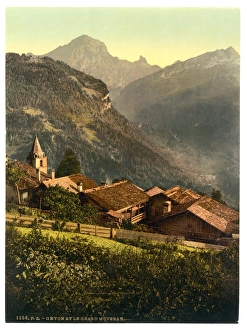 Gryon, with the Grand Muveran, Vaud, Canton of, Switzerland Gryon, with the Grand Muveran, Vaud, Canton of, Switzerland