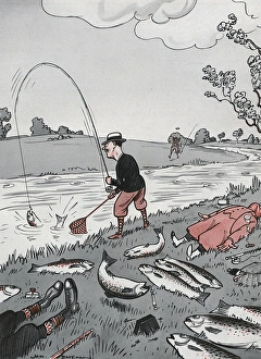 The Guest Who Fished An Alexandra On The Test by H M Bateman The Guest Who Fished An Alexandra On The Test by H M Bateman
