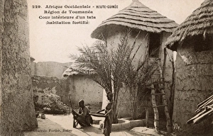Guinea - Toumanea - Courtyard of a Tata (fortified house)