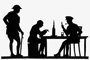 H. L. Oakley cutting the silhouette of a fellow officer H. L. Oakley cutting the silhouette of a fellow officer