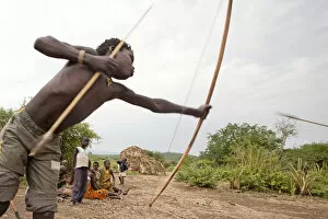 Images Dated 13th February 2011: Hadzabe Tribal Boys - with bow and arrow - less
