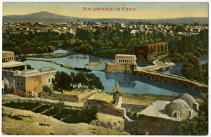 Hama, Syria, Bridge over Orontes River and Giant Waterwheels Hama, Syria, Bridge over Orontes River and Giant Waterwheels